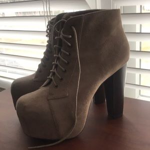 Faux suede jeffrey campbell lita dupes; size 7. Worn once.